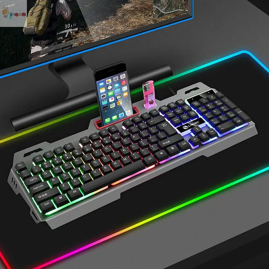 Game Luminous Keyboard Mouse Suit E-sports Machinery Feel Key Mouse My Store