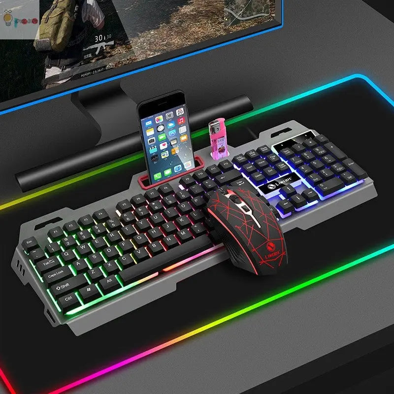 Game Luminous Keyboard Mouse Suit E-sports Machinery Feel Key Mouse My Store