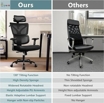 Office Chair Ergonomic Desk Chair, High Back Gaming Chair, Big And Tall Reclining Chair Comfy Home Office Desk Chair Lumbar Support Breathable Mesh Computer Chair Adjustable Armrests My Store