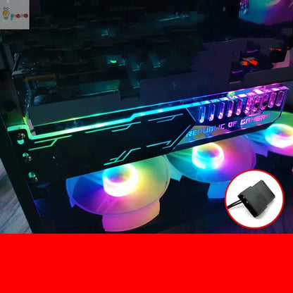 Transverse Mounted LED Light Bar Emitting Case Decoration RGB Graphics Card Bracket My Store