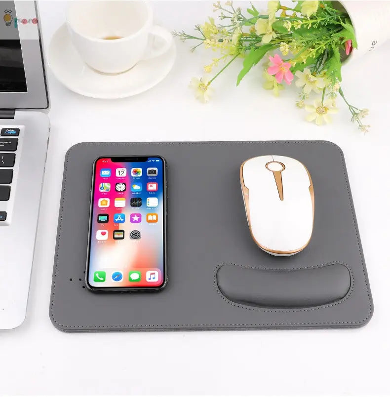 Wireless fast charging mouse pad bowl holder PU leather mouse pad My Store